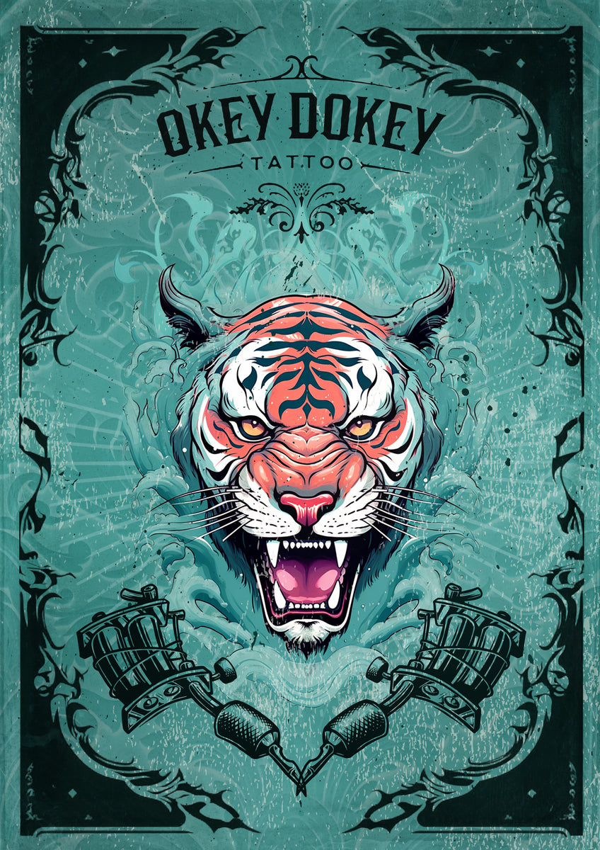 Tiger A3 Poster Okey Dokey Tattoo